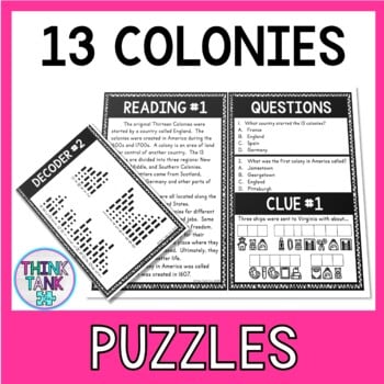 13 Colonies Escape Room Activity