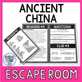 Ancient China Escape Room Activity