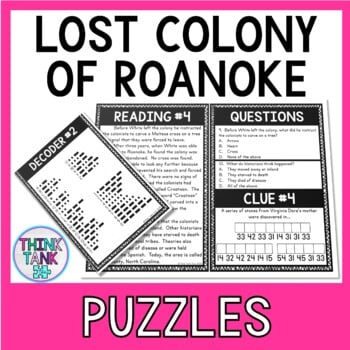 Lost Colony of Roanoke Escape Room Activity