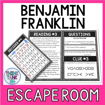 Benjamin Franklin Escape Room Activity