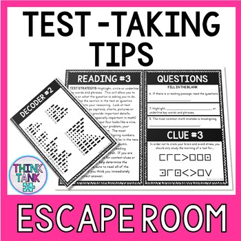 Test Taking Tips Escape Room Activity- Test Prep