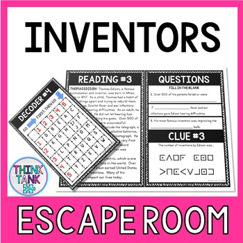 Inventors and Inventions Escape Room Activity
