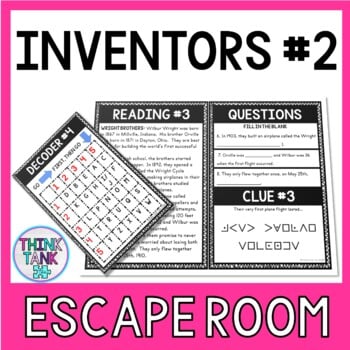 Inventors and Inventions #2 Escape Room Activity