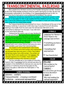 Westward Expansion Reading Passages, Questions and Text Marking + Word Search - Image 4