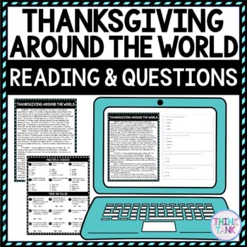Thanksgiving Around the World DIGITAL Reading Passage & Questions - Self Grading