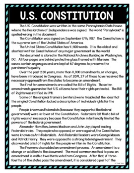 U.S. Constitution DIGITAL Reading Passage and Questions - Self Grading - Image 2