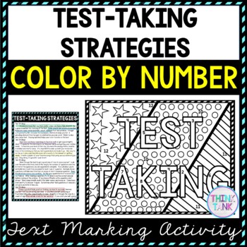 Test-Taking Strategies Color by Number, Reading Passage and Text Marking