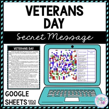 Veterans Day Secret Message Activity for Google Sheets™ | Distance Learning