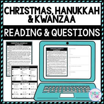 Christmas, Hanukkah & Kwanzaa DIGITAL Reading Passage & Questions - Self Grading