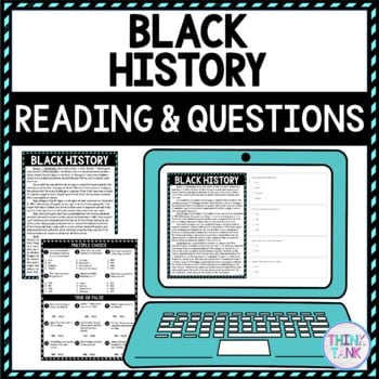 Black History DIGITAL Reading Passage and Questions - Self Grading