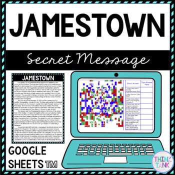 Jamestown Secret Message Activity for Google Sheets™ I Distance Learning