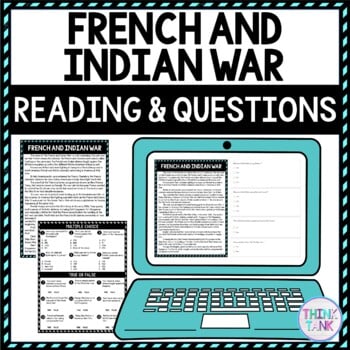 French and Indian War DIGITAL Reading Passage and Questions - Self Grading
