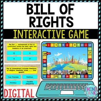 Bill of Rights Review Game Board | Digital | Google Slides | US Constitution