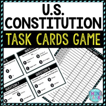 U.S. Constitution Task Cards Review Game | Civics and Government