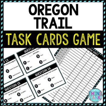 Oregon Trail Task Cards Review Game | Westward Expansion