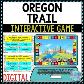 Oregon Trail Review Game Board | Digital | Google Slides | Westward Expansion