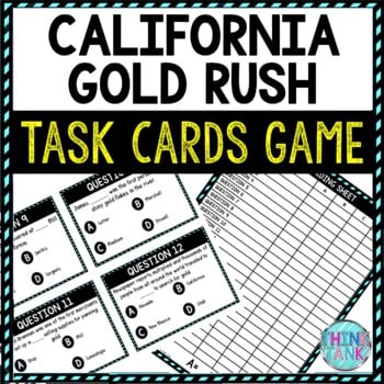 California Gold Rush Task Cards Review Game | Westward Expansion