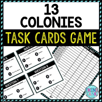 13 Colonies Task Cards Review Game - Colonial America