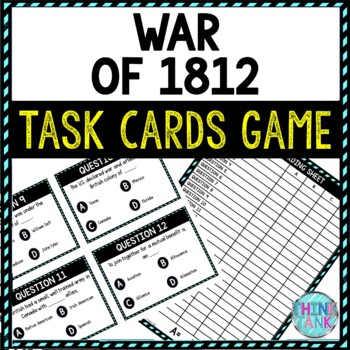 War of 1812 Task Cards Review Game Activity