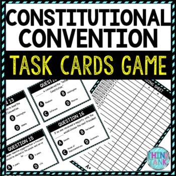 Constitutional Convention Task Cards Review Game Activity | Founding Fathers