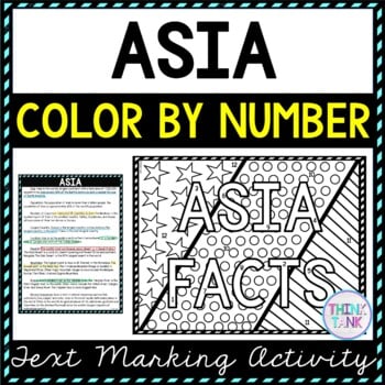 Asia Color by Number, Reading Passage and Text Marking