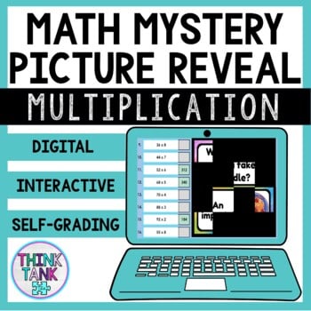 Multiplication - 2 digit x 1 digit - Math Mystery Picture Reveal - Joke - Set 1