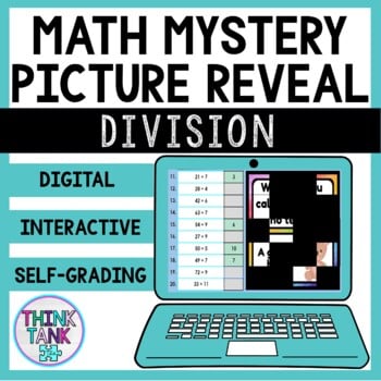 Division - Whole Numbers - Up to 12 - Math Mystery Picture Reveal - Joke - FREE