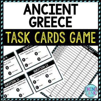 Ancient Greece Task Cards Review Game Activity | Ancient History