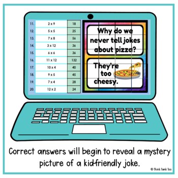 Whole Number Multiplication to 12 | Math Mystery Picture | Joke | Fact Fluency - Image 3