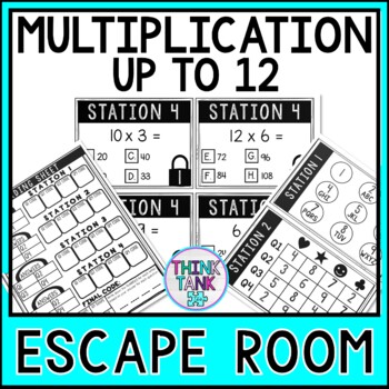Multiplication Escape Room | Whole Numbers to 12 | Math Activity