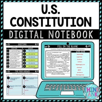 U.S. Constitution DIGITAL Interactive Notebook | Choice Board | Civics