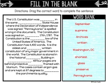 U.S. Constitution DIGITAL Interactive Notebook | Choice Board | Civics - Image 3