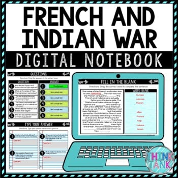French and Indian War DIGITAL Interactive Notebook | Choice Board