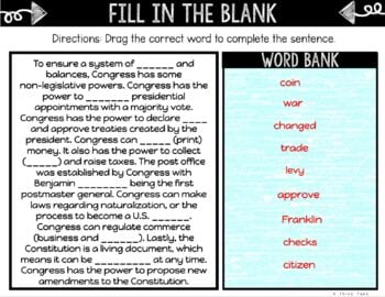 Legislative Branch DIGITAL Interactive Notebook | Choice Board | Government - Image 3