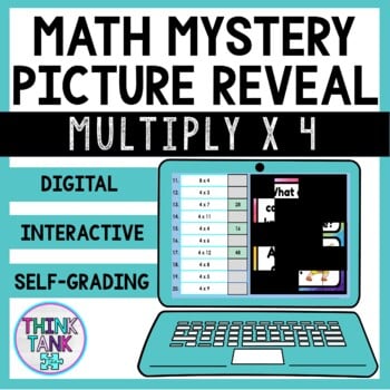 Multiplication Facts x 4 | Math Mystery Picture Reveal | Joke | Up to 12