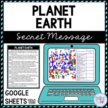 Planet Earth Secret Message Activity for Google Sheets™