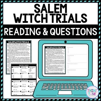 Salem Witch Trials DIGITAL Reading Passage and Questions - Self Grading