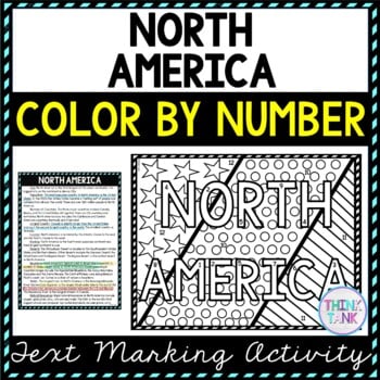 North America Color by Number, Reading Passage and Text Marking