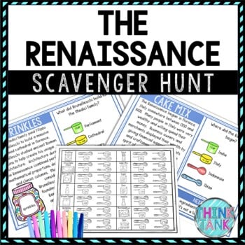 Renaissance Activity - Scavenger Hunt Challenge - da Vinci, Michelangelo