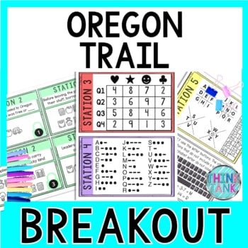 Oregon Trail Breakout Activity - Task Cards Puzzle Challenge