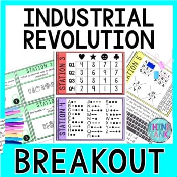 Industrial Revolution Breakout Activity - Task Cards Puzzle Challenge
