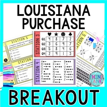 Louisiana Purchase Breakout Activity - Task Cards Puzzle Challenge