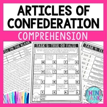 Articles of Confederation Reading Comprehension - Close Reading Activity