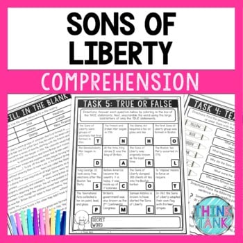 Sons of Liberty Reading Comprehension Challenge - Close Reading Activity