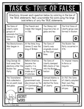 Sons of Liberty Reading Comprehension Challenge - Close Reading Activity - Image 3