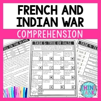 French and Indian War Reading Comprehension Challenge - Close Reading Activity