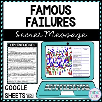Famous Failures Secret Message Activity for Google Sheets™