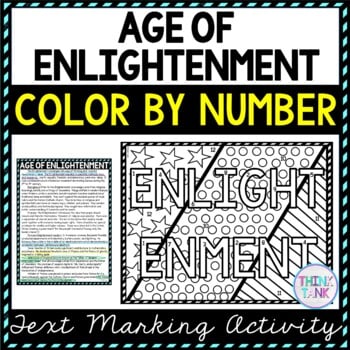 Age of Enlightenment Color by Number, Reading Passage and Text Marking