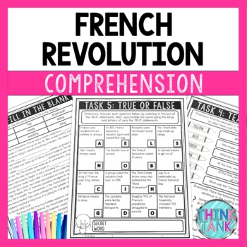 French Revolution Reading Comprehension Challenge - Close Reading Activity