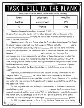 Napoleon Bonaparte Reading Comprehension Challenge - Close Reading Activity - Image 2